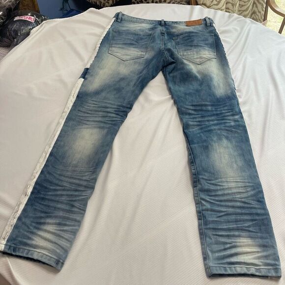 Smoke Rise Slim Fit Distressed Denim Jeans Size 36 X 32 - Picture 8 of 9